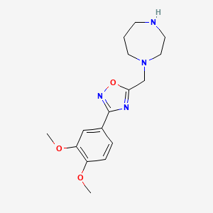 molecular formula C16H22N4O3 B1392557 1-{[3-(3,4-二甲氧基苯基)-1,2,4-恶二唑-5-基]甲基}-1,4-二氮杂环戊烷 CAS No. 1243100-90-4