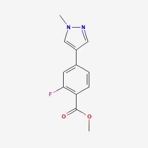 molecular formula C12H11FN2O2 B13925612 methyl 2-fluoro-4-(1-methyl-1H-pyrazol-4-yl)benzoate 