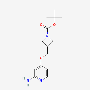 molecular formula C14H21N3O3 B13925637 tert-Butyl 3-(((2-aminopyridin-4-yl)oxy)methyl)azetidine-1-carboxylate 