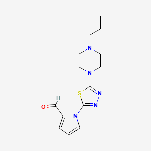 molecular formula C14H19N5OS B1392565 1-[5-(4-Propylpiperazin-1-yl)-1,3,4-thiadiazol-2-yl]-1H-pyrrole-2-carbaldehyde CAS No. 1243030-05-8
