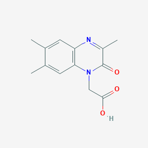 molecular formula C13H14N2O3 B1392567 (3,6,7-Trimethyl-2-oxoquinoxalin-1(2H)-yl)acetic acid CAS No. 1242994-41-7