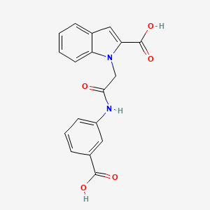 molecular formula C18H14N2O5 B1392569 1-{2-[(3-Carboxyphenyl)amino]-2-oxoethyl}-1H-indole-2-carboxylic acid CAS No. 1244855-44-4