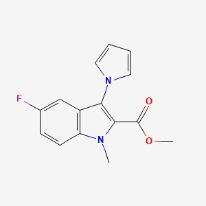 molecular formula C15H13FN2O2 B1392576 5-氟-1-甲基-3-(1H-吡咯-1-基)-1H-吲哚-2-羧酸甲酯 CAS No. 1243047-46-2