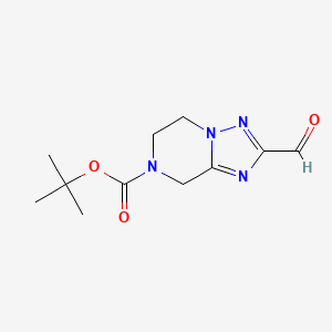 molecular formula C11H16N4O3 B13925840 tert-Butyl 2-formyl-5,6-dihydro-[1,2,4]triazolo[1,5-a]pyrazine-7(8H)-carboxylate 