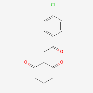 molecular formula C14H13ClO3 B1392587 2-[2-(4-Chlorophenyl)-2-oxoethyl]cyclohexane-1,3-dione CAS No. 14006-75-8