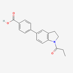 molecular formula C18H17NO3 B1392593 4-(1-Propionyl-2,3-dihydro-1H-indol-5-yl)benzoic acid CAS No. 1243022-77-6