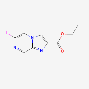 molecular formula C10H10IN3O2 B13925967 Ethyl 6-iodo-8-methylimidazo[1,2-a]pyrazine-2-carboxylate 