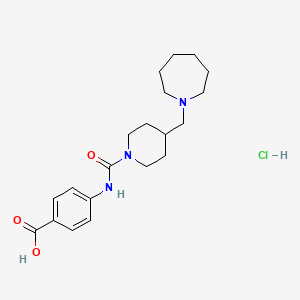 molecular formula C20H30ClN3O3 B1392598 4-({[4-(Azepan-1-ylmethyl)piperidin-1-yl]carbonyl}-amino)benzoic acid hydrochloride CAS No. 1242862-26-5