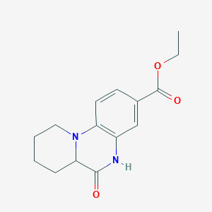 molecular formula C15H18N2O3 B1392602 Ethyl 6-oxo-6,6a,7,8,9,10-hexahydro-5H-pyrido[1,2-a]quinoxaline-3-carboxylate CAS No. 1104739-06-1
