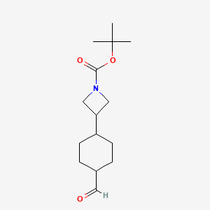 molecular formula C15H25NO3 B13926023 tert-Butyl 3-(4-formylcyclohexyl)azetidine-1-carboxylate 