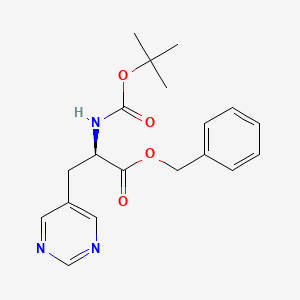 molecular formula C19H23N3O4 B13926030 (R)-2-tert-Butoxycarbonylamino-3-pyrimidin-5-yl propionic acid benzyl ester 