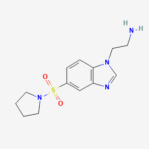 molecular formula C13H18N4O2S B1392604 {2-[5-(Pyrrolidin-1-ylsulfonyl)-1H-benzimidazol-1-yl]ethyl}amine CAS No. 1243048-49-8