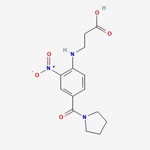 molecular formula C14H17N3O5 B1392606 N-[2-Nitro-4-(pyrrolidin-1-ylcarbonyl)phenyl]-beta-alanine CAS No. 1242953-27-0