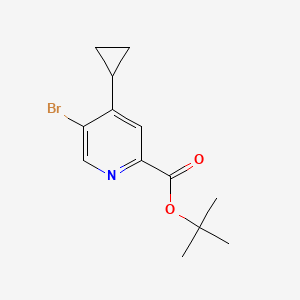 molecular formula C13H16BrNO2 B13926079 tert-Butyl 5-bromo-4-cyclopropylpicolinate 