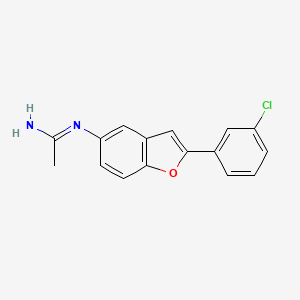 molecular formula C16H13ClN2O B13926099 n-[2-(3-Chlorophenyl)benzofuran-5-yl]acetamidine 