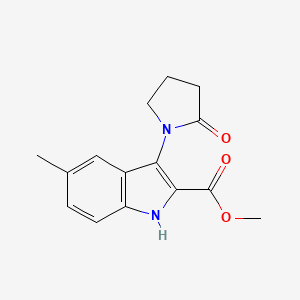 molecular formula C15H16N2O3 B1392610 methyl 5-methyl-3-(2-oxopyrrolidin-1-yl)-1H-indole-2-carboxylate CAS No. 1243063-86-6