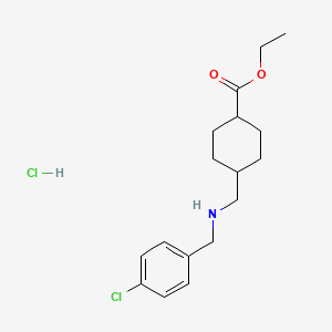 molecular formula C17H25Cl2NO2 B1392611 Ethyl 4-{[(4-chlorobenzyl)amino]methyl}-cyclohexanecarboxylate hydrochloride CAS No. 1215393-09-1