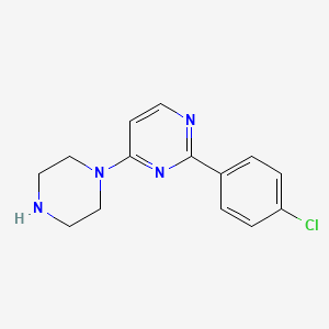 molecular formula C14H15ClN4 B1392614 2-(4-Chlorophenyl)-4-piperazin-1-ylpyrimidine CAS No. 1243060-93-6