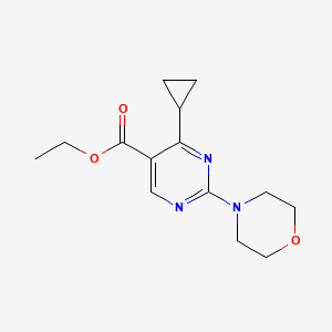 molecular formula C14H19N3O3 B13926187 Ethyl 4-cyclopropyl-2-morpholinopyrimidine-5-carboxylate 