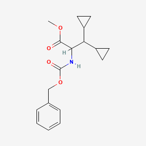molecular formula C18H23NO4 B13926221 Methyl 2-(benzyloxycarbonylamino)-3,3-dicyclopropyl-propanoate 