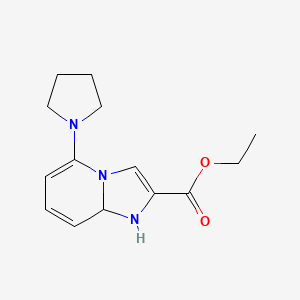molecular formula C14H19N3O2 B1392624 Ethyl 5-pyrrolidin-1-yl-1,8a-dihydroimidazo[1,2-a]pyridine-2-carboxylate CAS No. 1242929-30-1