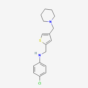 molecular formula C17H21ClN2S B1392632 (4-Chlorophenyl){[4-(piperidin-1-ylmethyl)-2-thienyl]methyl}amine CAS No. 1243052-94-9