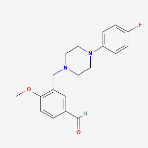 molecular formula C19H21FN2O2 B1392635 3-{[4-(4-氟苯基)哌嗪-1-基]甲基}-4-甲氧基苯甲醛 CAS No. 933829-43-7