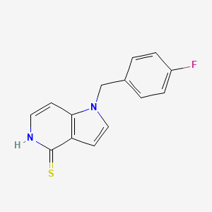 molecular formula C14H11FN2S B1392638 1-(4-Fluorobenzyl)-1,5-dihydro-4H-pyrrolo[3,2-c]pyridine-4-thione CAS No. 1242915-30-5