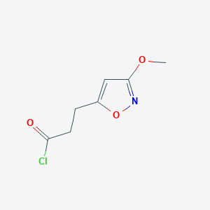 B1392639 3-(3-Methoxyisoxazol-5-yl)propanoyl chloride CAS No. 1243092-55-8