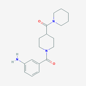 molecular formula C18H25N3O2 B1392640 (3-{[4-(Piperidin-1-ylcarbonyl)piperidin-1-yl]carbonyl}phenyl)amine CAS No. 1243093-19-7