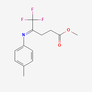 molecular formula C13H14F3NO2 B13926424 Methyl 5,5,5-trifluoro-4-(p-tolylimino)pentanoate 