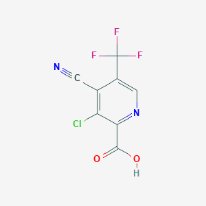 molecular formula C8H2ClF3N2O2 B1392643 3-Chloro-4-cyano-5-(trifluoromethyl)-2-pyridinecarboxylic acid CAS No. 1221791-55-4