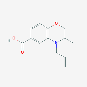 molecular formula C13H15NO3 B1392651 4-Allyl-3-methyl-3,4-dihydro-2H-1,4-benzoxazine-6-carboxylic acid CAS No. 1242908-66-2