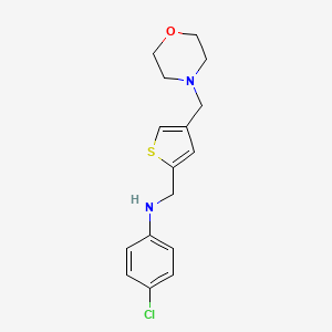 molecular formula C16H19ClN2OS B1392652 (4-氯苯基){[4-(吗啉-4-基甲基)-2-噻吩基]甲基}胺 CAS No. 1242971-13-6