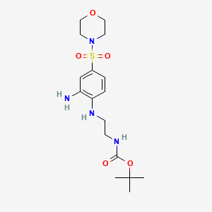 molecular formula C17H28N4O5S B1392655 tert-Butyl (2-{[2-amino-4-(morpholin-4-ylsulfonyl)phenyl]amino}ethyl)carbamate CAS No. 1242861-63-7