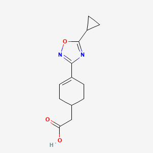 [4-(5-Cyclopropyl-1,2,4-oxadiazol-3-yl)cyclohex-3-en-1-yl]acetic acid