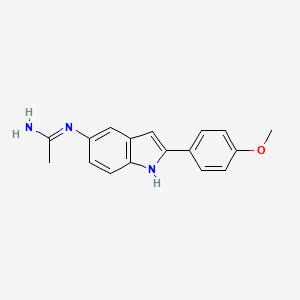 molecular formula C17H17N3O B13926631 n-[2-(4-Methoxyphenyl)-1h-indol-5-yl]acetamidine 