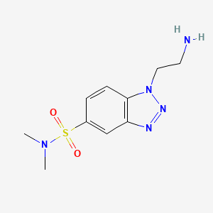 molecular formula C10H15N5O2S B1392664 1-(2-Aminoethyl)-N,N-dimethyl-1H-1,2,3-benzotriazole-5-sulfonamide CAS No. 1242925-47-8