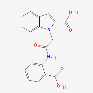 molecular formula C18H14N2O5 B1392666 1-{2-[(2-Carboxyphenyl)amino]-2-oxoethyl}-1H-indole-2-carboxylic acid CAS No. 1242928-26-2