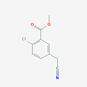 molecular formula C10H8ClNO2 B13926687 Methyl 2-chloro-5-(cyanomethyl)benzoate 