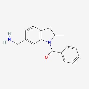 molecular formula C17H18N2O B1392670 [(1-Benzoyl-2-methyl-2,3-dihydro-1H-indol-6-yl)methyl]amine CAS No. 1242978-07-9