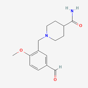 molecular formula C15H20N2O3 B1392676 1-(5-Formyl-2-methoxybenzyl)piperidine-4-carboxamide CAS No. 1039415-33-2