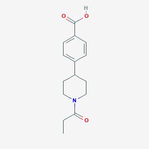 molecular formula C15H19NO3 B1392681 4-(1-Propionylpiperidin-4-yl)benzoic acid CAS No. 1243106-26-4