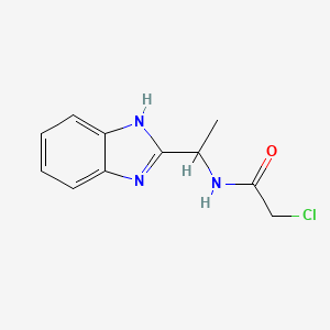 molecular formula C11H12ClN3O B1392683 N-[1-(1H-benzimidazol-2-yl)ethyl]-2-chloroacetamide CAS No. 1242862-67-4