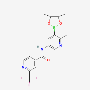 molecular formula C19H21BF3N3O3 B13926838 N-(6-methyl-5-(4,4,5,5-tetramethyl-1,3,2-dioxaborolan-2-yl)pyridin-3-yl)-2-(trifluoromethyl)isonicotinamide 
