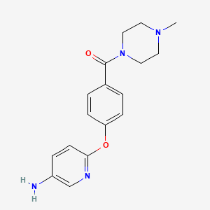 molecular formula C17H20N4O2 B1392684 6-{4-[(4-Methylpiperazin-1-yl)carbonyl]phenoxy}pyridin-3-amine CAS No. 1242856-67-2