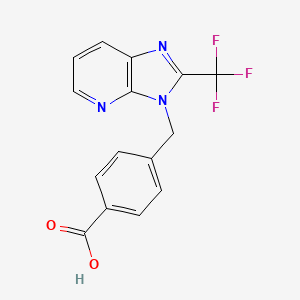 molecular formula C15H10F3N3O2 B1392686 4-{[2-(Trifluoromethyl)-3H-imidazo[4,5-b]pyridin-3-yl]methyl}benzoic acid CAS No. 1242900-17-9