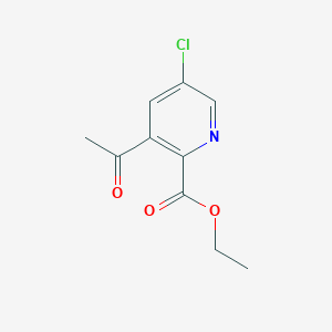 molecular formula C10H10ClNO3 B1392688 Ethyl 3-acetyl-5-chloropicolinate CAS No. 1221791-87-2