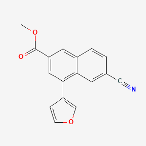 molecular formula C17H11NO3 B13926890 Methyl 6-cyano-4-(furan-3-yl)naphthalene-2-carboxylate CAS No. 823236-21-1