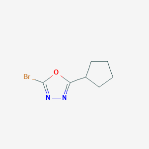 molecular formula C7H9BrN2O B13926899 2-Bromo-5-cyclopentyl-1,3,4-oxadiazole 